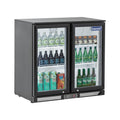 ICECASA Commercial 35.4" 2 Glass Door Back Bar Fridge Beverage Cooler 7.8 Cu.ft | ICE-220H