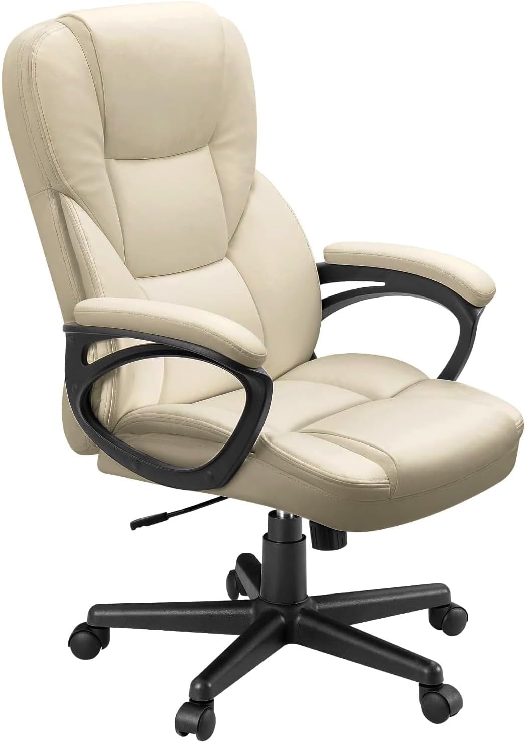 Office Executive Chair High Back Adjustable Managerial Home Desk Chair, Swivel Computer PU Leather Chair with Lumbar Support (2, Black)