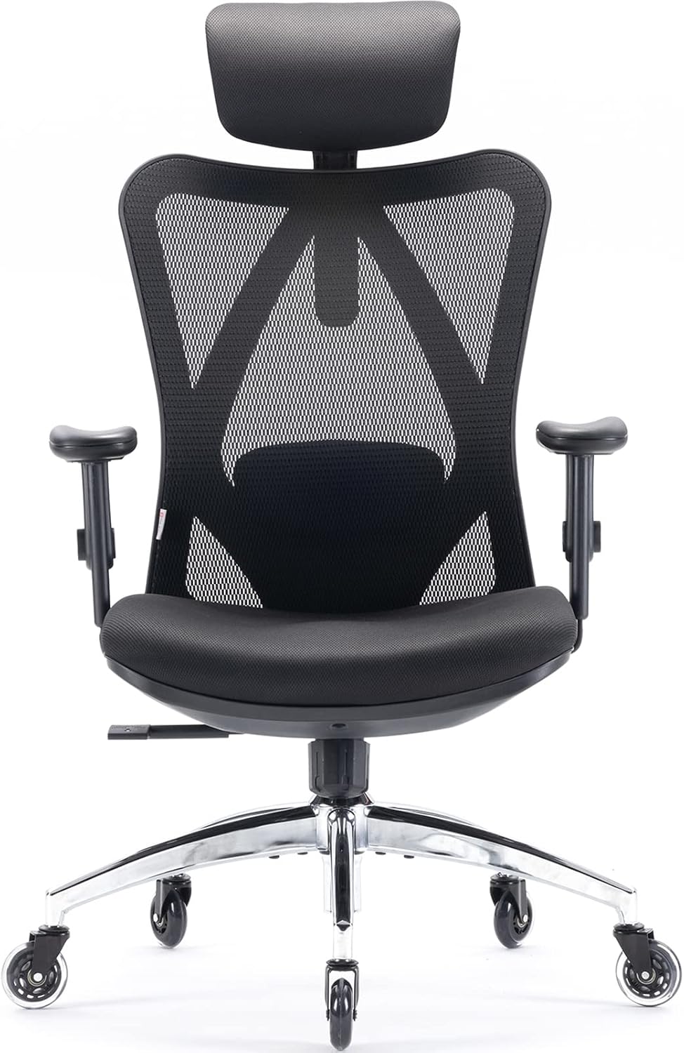 Office Chair, Comfy Ergonomic Office Chair, High Back Computer Chair with Adaptive Lumbar Support & wide Headrest, Flip-up Armrests, Swivel Desk Chair for Long Hours, WITHOUT Footrest, Grey
