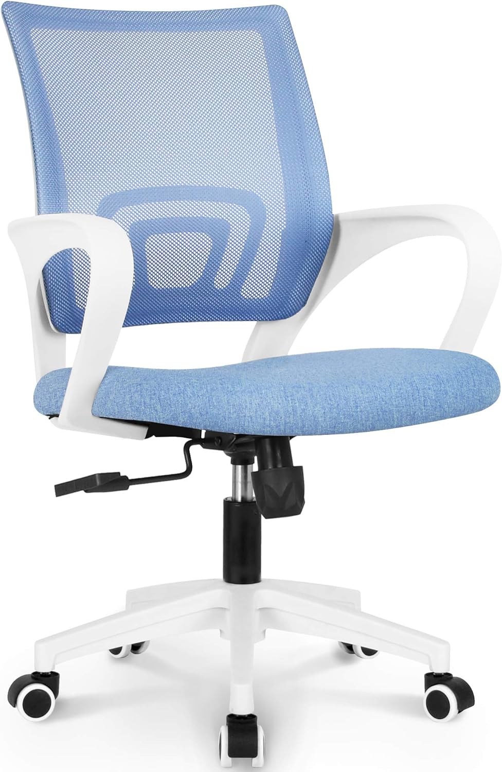 CHAIR Office Desk Computer Chair Ergonomic Mesh Gaming Cushion Seat with Comfy Lumbar Mid Back Support Adjustable Height Swivel Rolling Wheels for Home Task (Mesh Black)