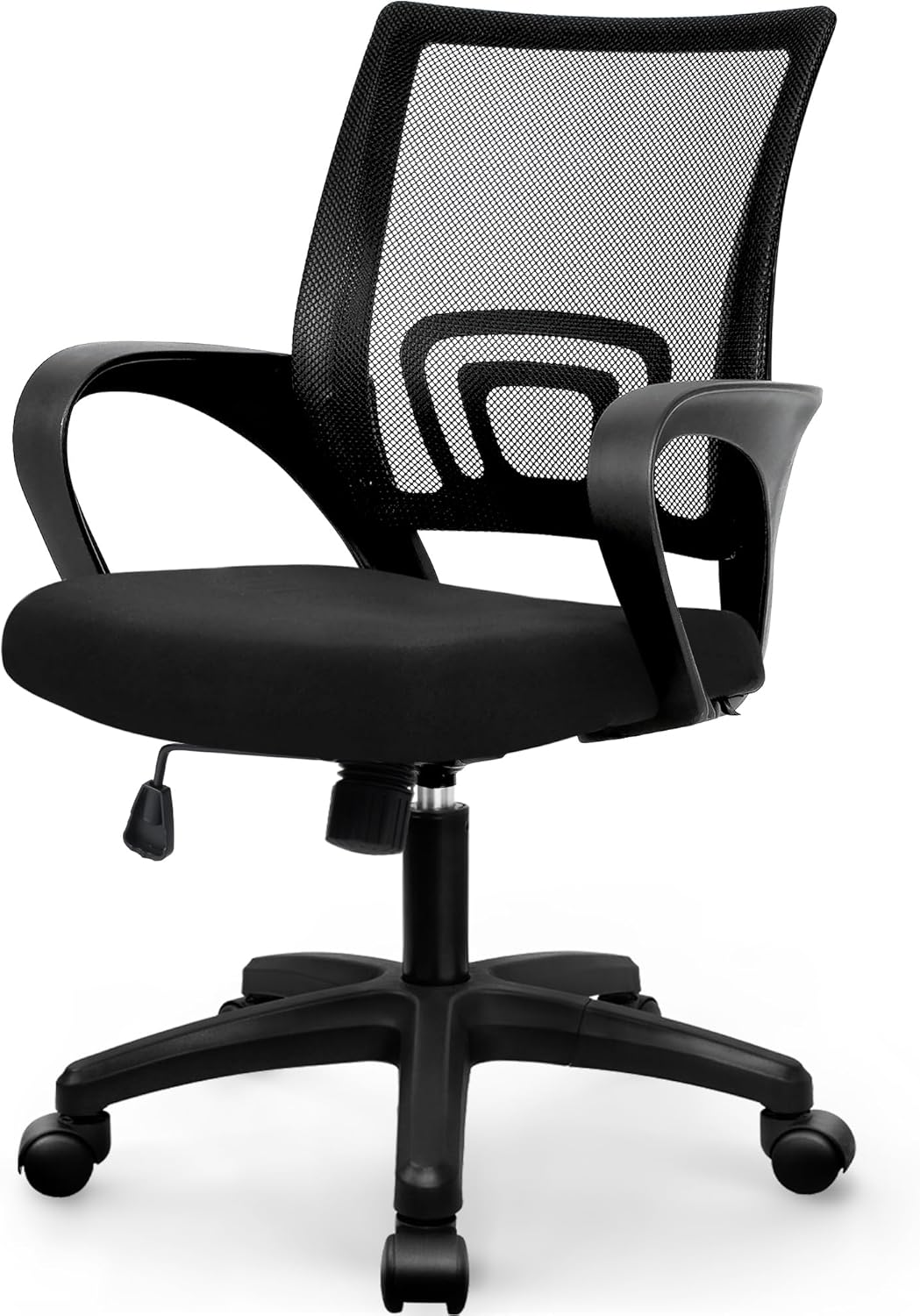 CHAIR Office Desk Computer Chair Ergonomic Mesh Gaming Cushion Seat with Comfy Lumbar Mid Back Support Adjustable Height Swivel Rolling Wheels for Home Task (Mesh Black)