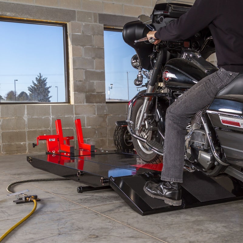 Black Widow ProLift Extra-Wide Pneumatic Motorcycle Lift Table - 1,500 lb. Capacity