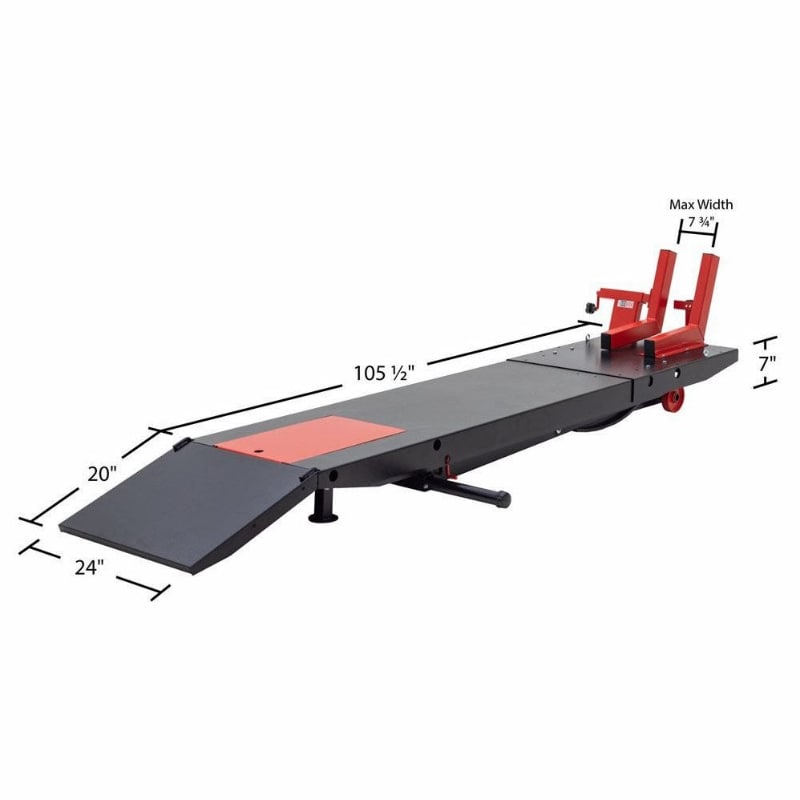 Black Widow ProLift Heavy-Duty Pneumatic Motorcycle Lift Table - 1,500 lb. Capacity
