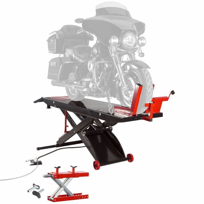 Black Widow ProLift Heavy-Duty Pneumatic Motorcycle Lift Table - 1,500 lb. Capacity