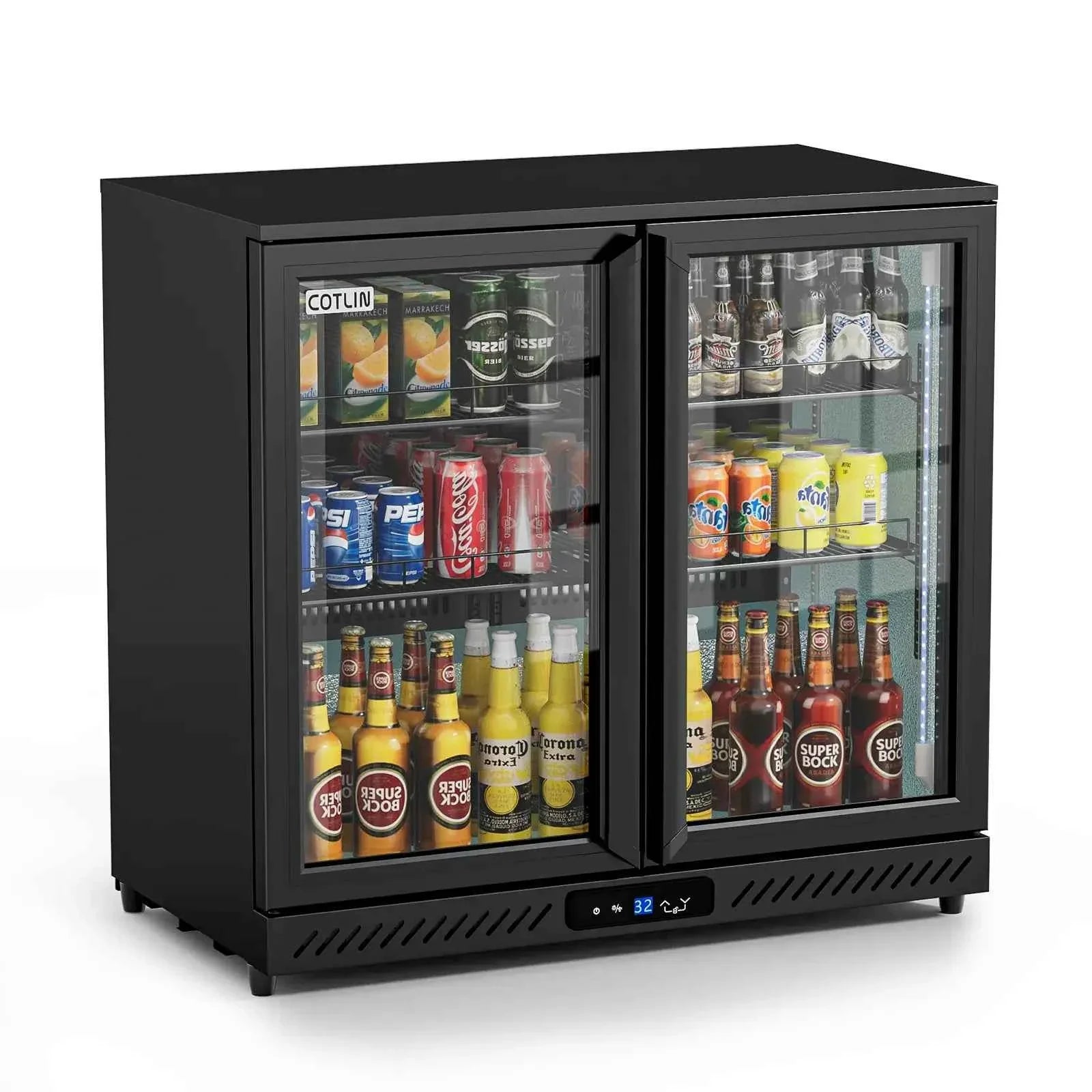Cotlin 7.4 Cu.Ft Back Bar Beverage Cooler (2-Door) - Auto Defrost