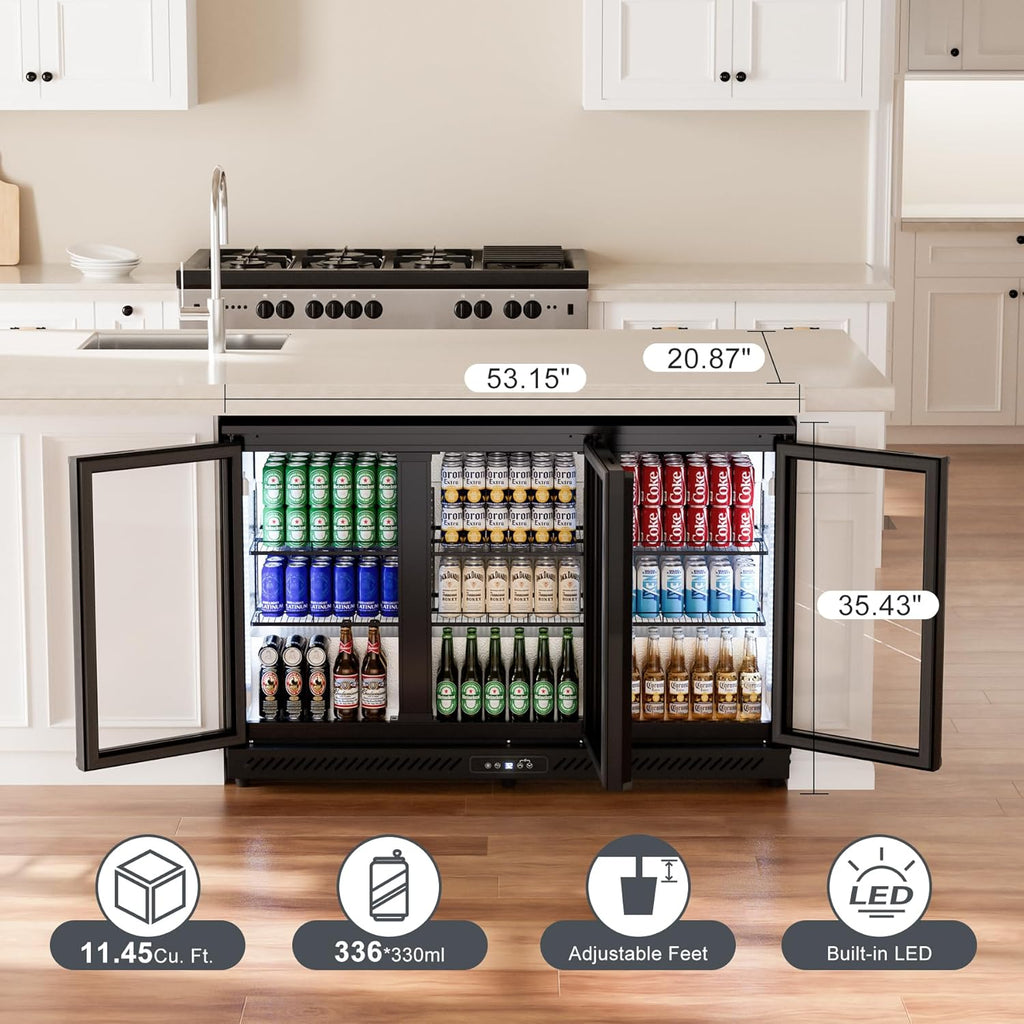 Cotlin 11.45 Cu.Ft Back Bar Beverage Cooler (3-Door) - Auto Defrost