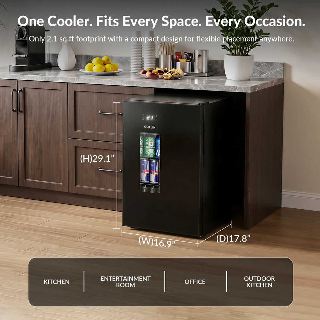 Cotlin 21°F Ultra-Cold Beverage Cooler with Turbo Chill — 95-Can