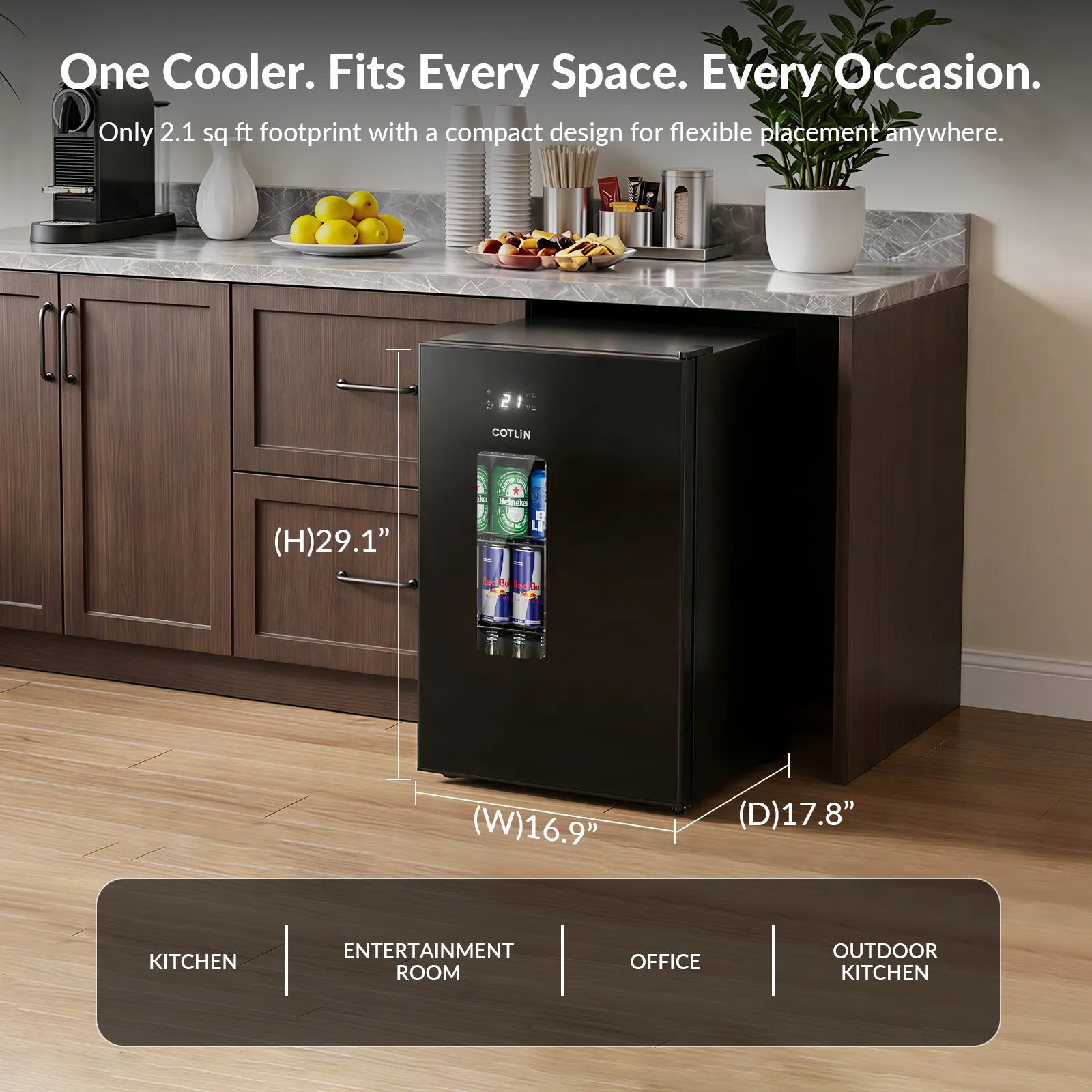 Cotlin 21°F Ultra-Cold Beverage Cooler with Turbo Chill — 95-Can
