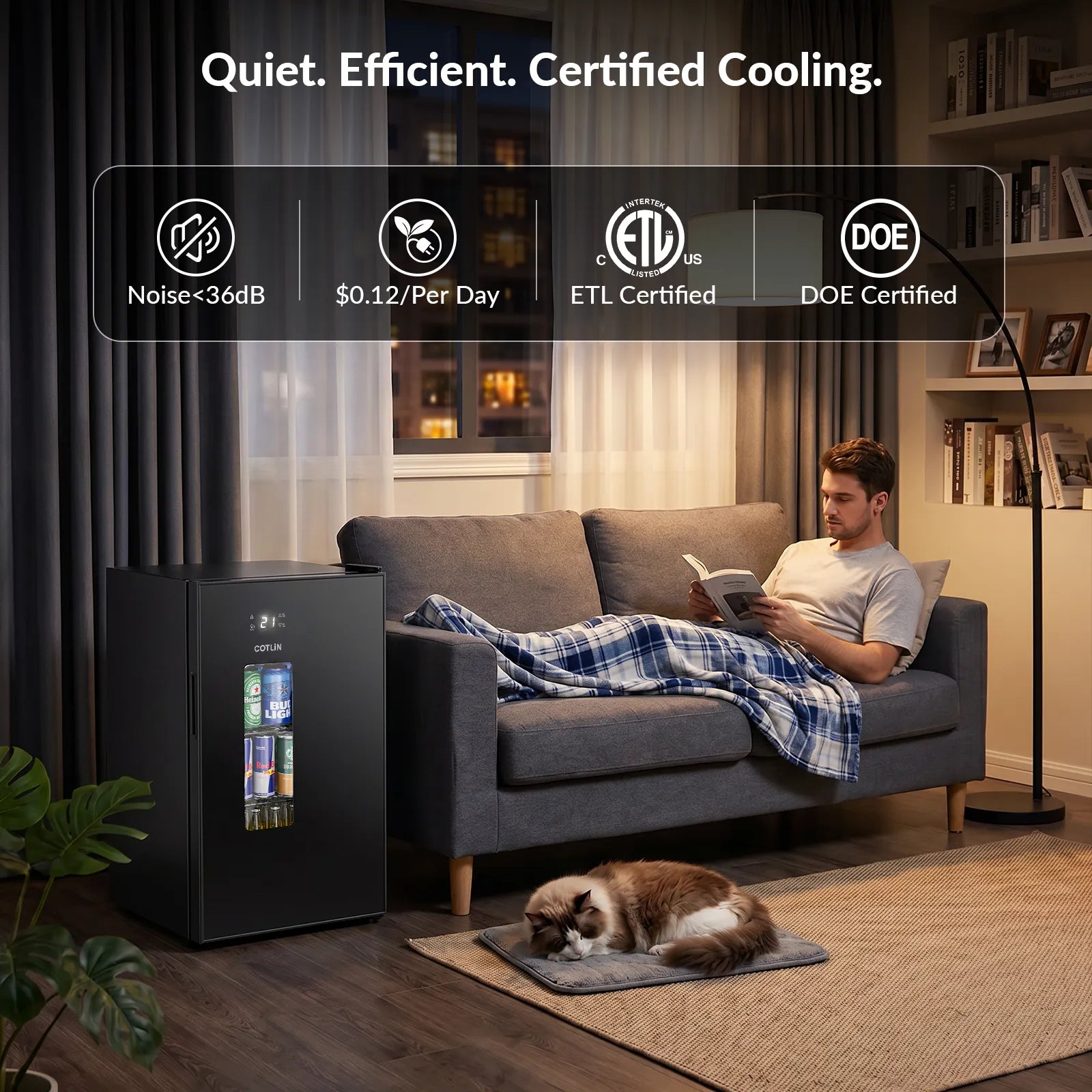Cotlin 21°F Ultra-Cold Beverage Cooler with Turbo Chill — 95-Can